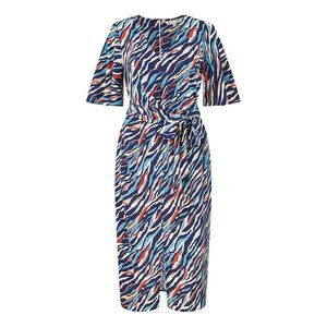 Yumi Womens/Ladies Zebra Print V Neck Wrap Dress / Navy